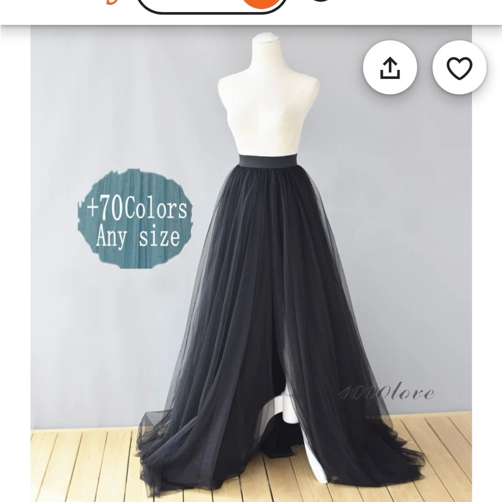 Elegant Black Tulle Skirt